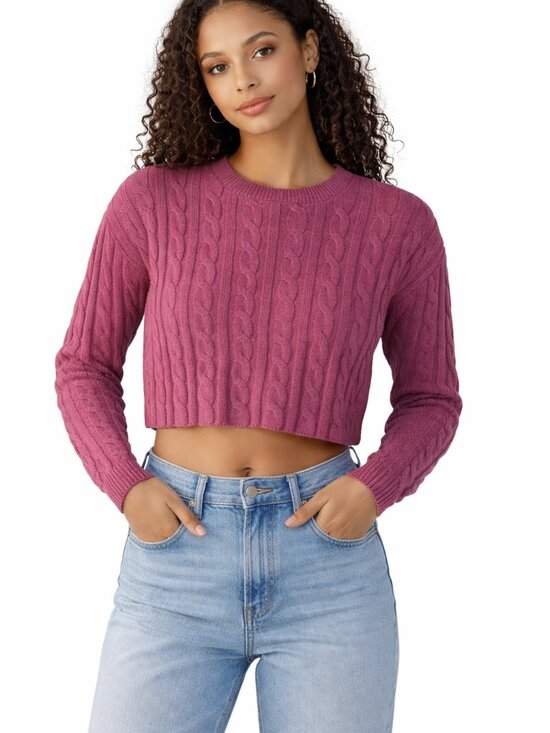 Madewell Sweaters - Madewell cable knit sweater in a soft pink tone. Features a chunky knit SWT01